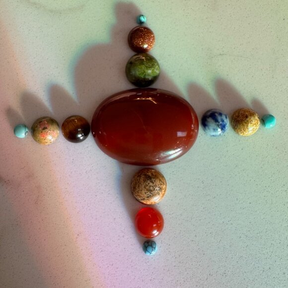 Cabochon Lot with Carnelian, Turquoise, Tigers Eye, Jasper, Onyx - Picture 11 of 15